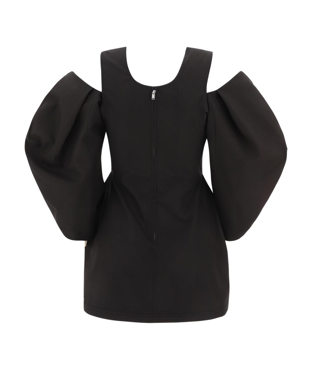 JIL SANDER Черная хлопковая блузы, фото 2
