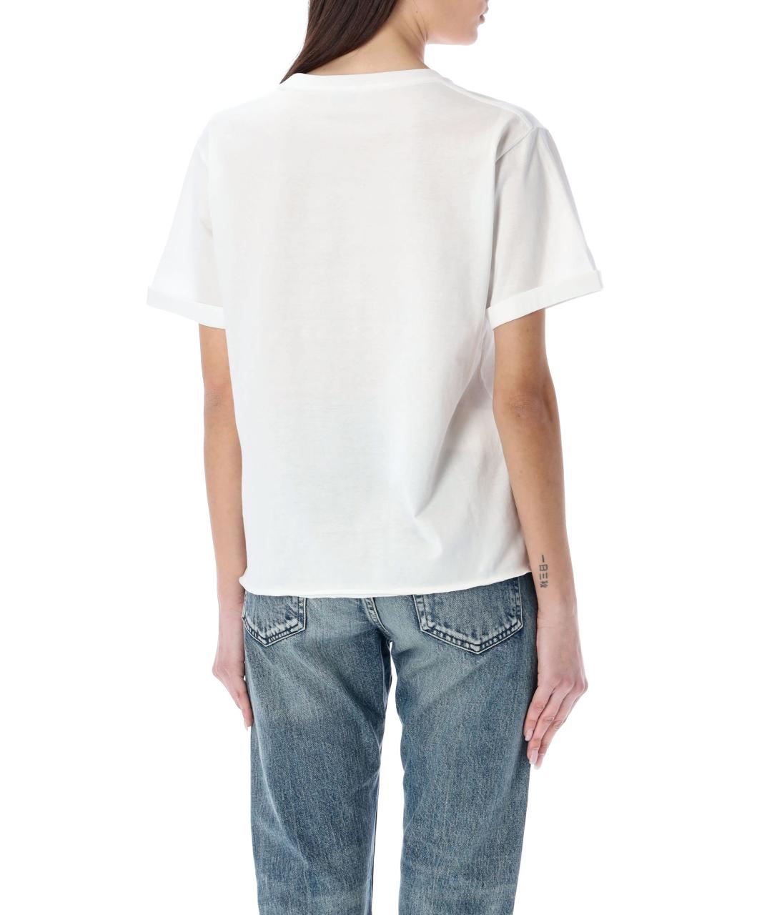 SAINT LAURENT Белая хлопковая футболка, фото 2