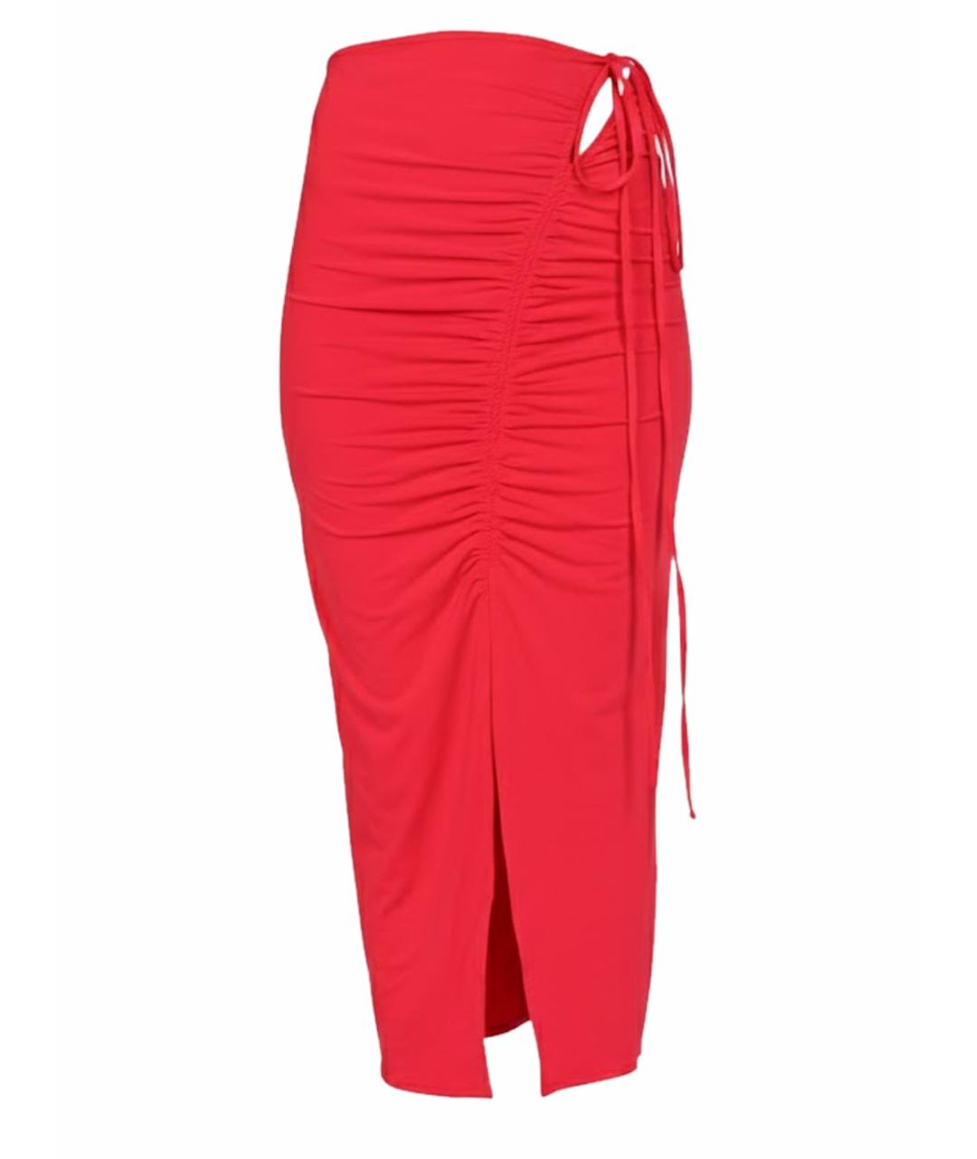 SELF-PORTRAIT Фуксия хлопковая юбка миди, фото 1