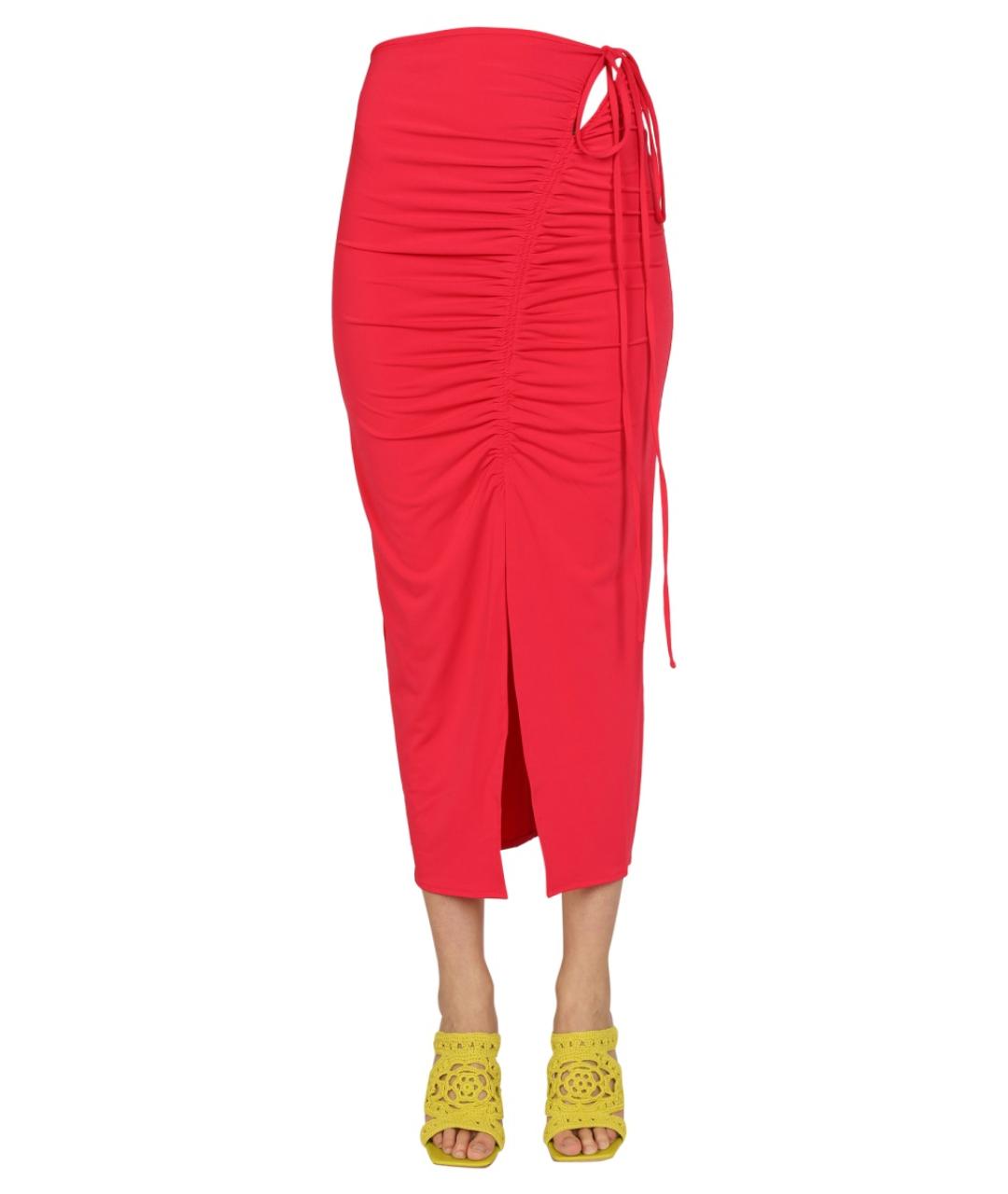 SELF-PORTRAIT Фуксия хлопковая юбка миди, фото 5