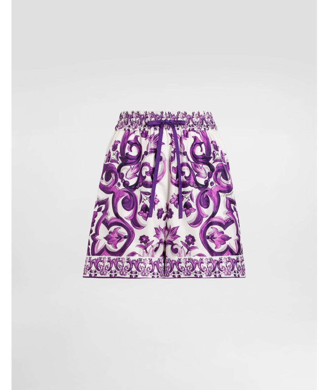 DOLCE&GABBANA Фиолетовые шелковые шорты, фото 6