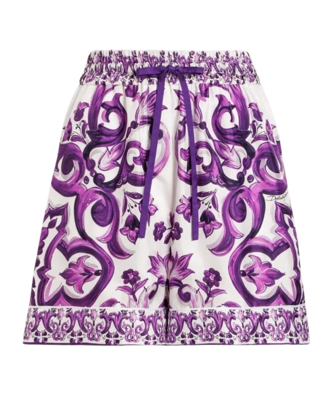 DOLCE&GABBANA Фиолетовые шелковые шорты, фото 1