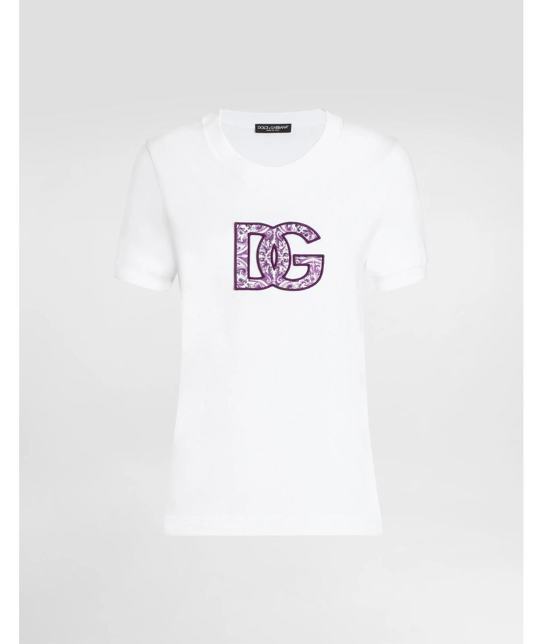 DOLCE&GABBANA Белая хлопковая футболка, фото 6