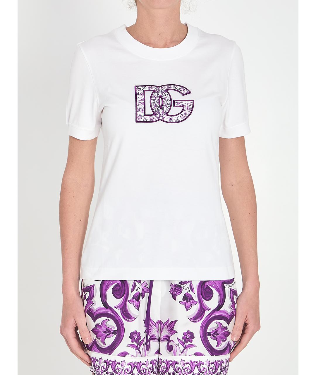 DOLCE&GABBANA Белая хлопковая футболка, фото 2