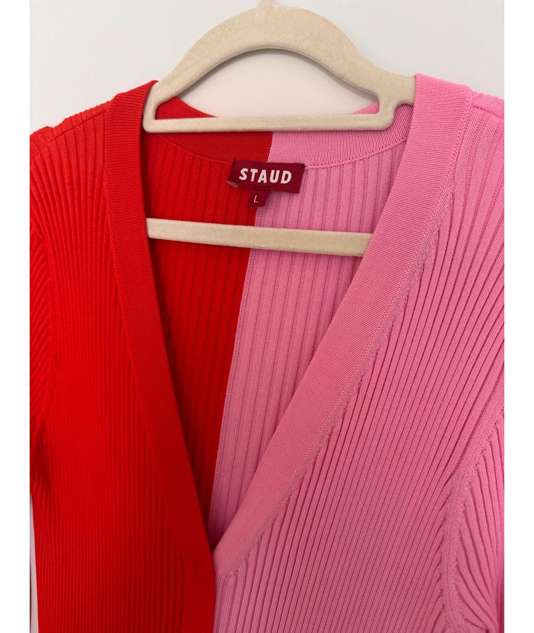 STAUD Красное хлопковое повседневное платье, фото 5