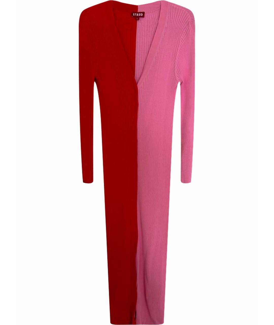 STAUD Красное хлопковое повседневное платье, фото 1