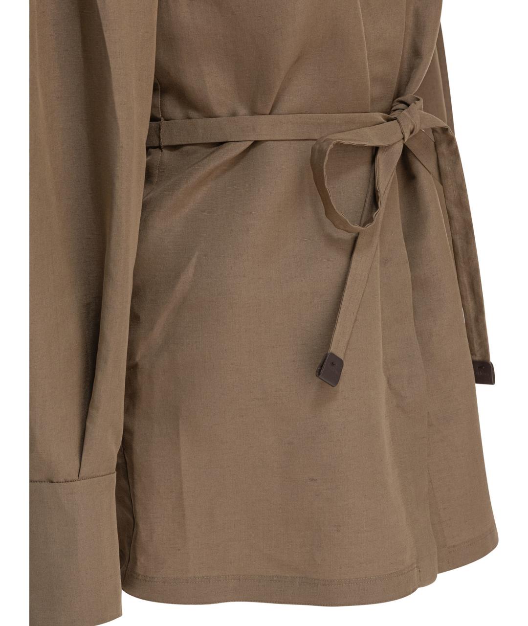 MAX MARA Бежевая льняная рубашка, фото 4