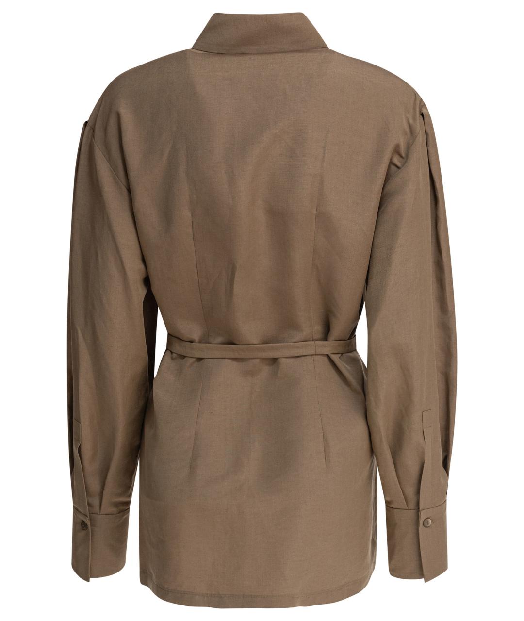 MAX MARA Бежевая льняная рубашка, фото 2