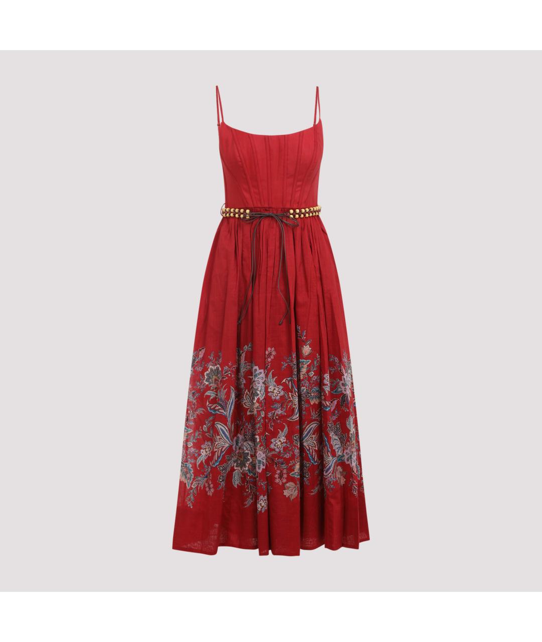 ZIMMERMANN Красное хлопковое повседневное платье, фото 2