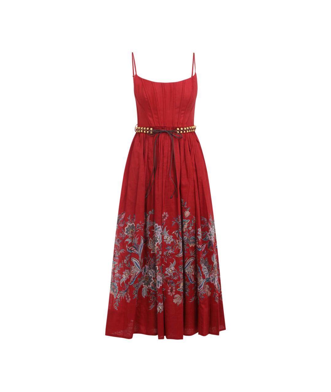 ZIMMERMANN Красное хлопковое повседневное платье, фото 1