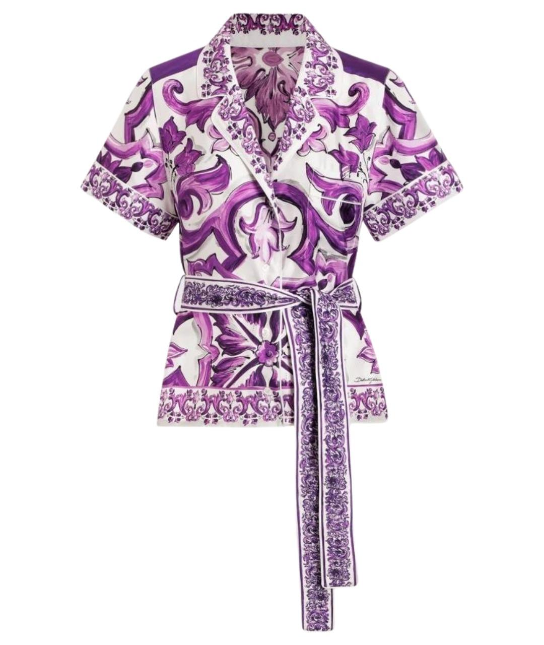 DOLCE&GABBANA Фиолетовая шелковая рубашка, фото 1