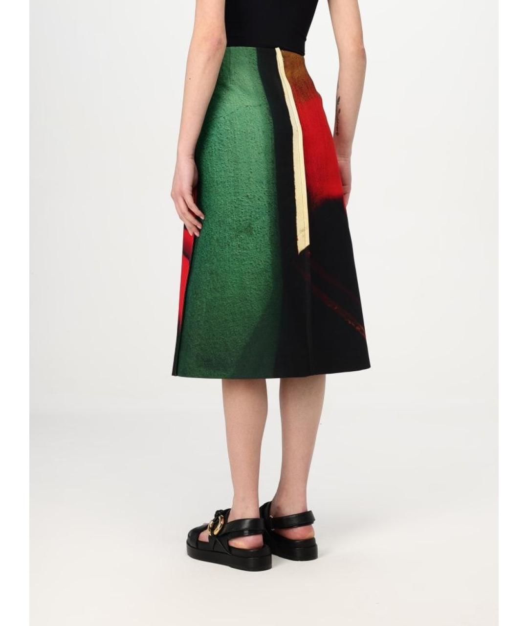 JIL SANDER Мульти хлопковая юбка миди, фото 3