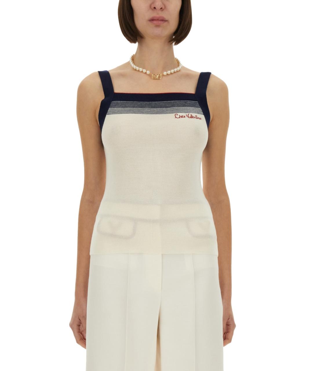 VALENTINO Белая шерстяная футболка, фото 2