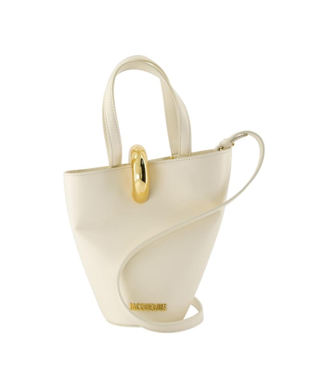 JACQUEMUS Белая кожаная сумка тоут, фото 1