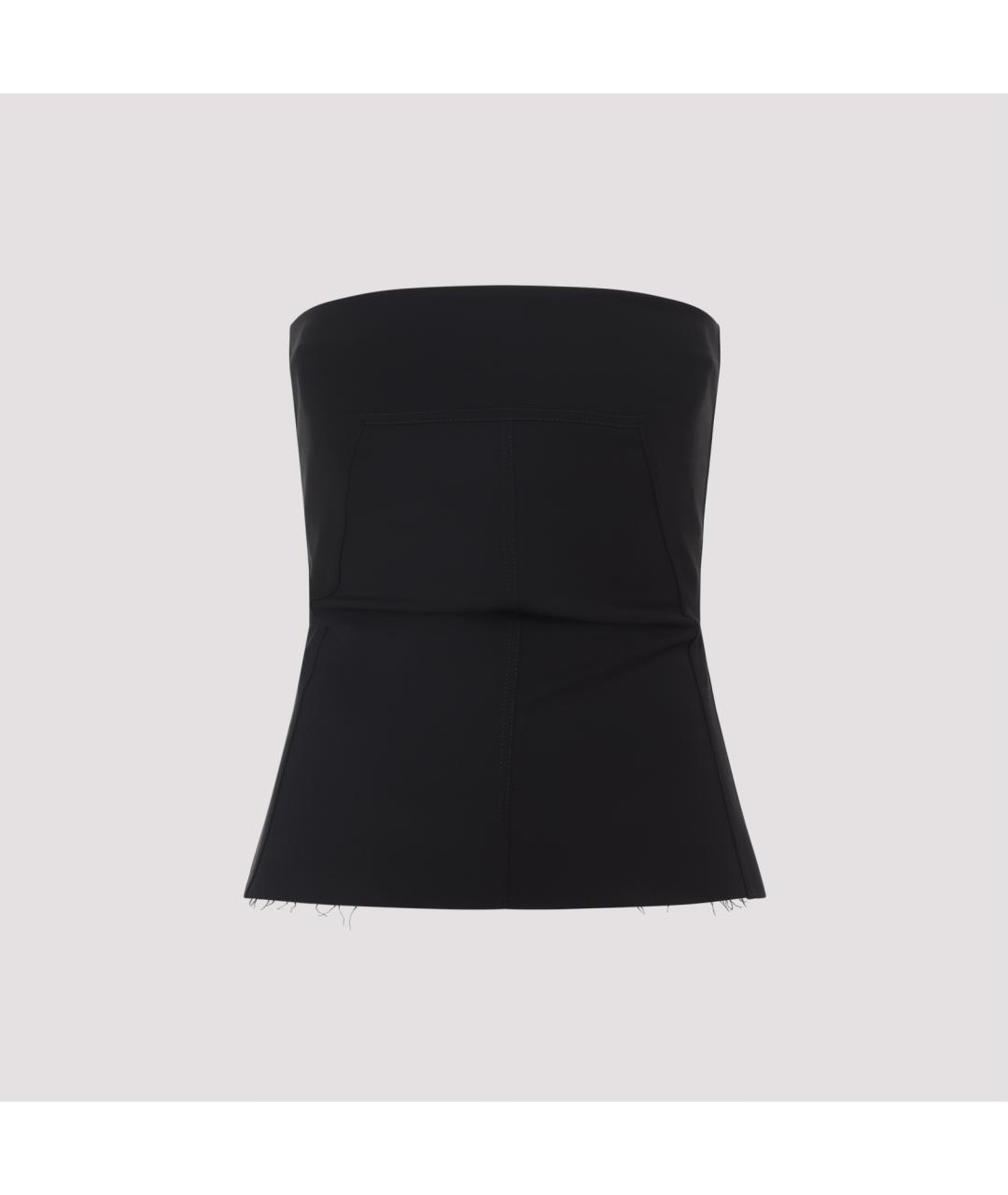 RICK OWENS Черная шерстяная майка, фото 2