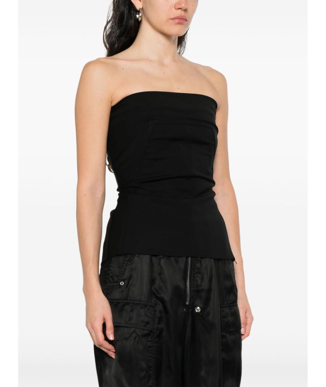 RICK OWENS Черная шерстяная майка, фото 5