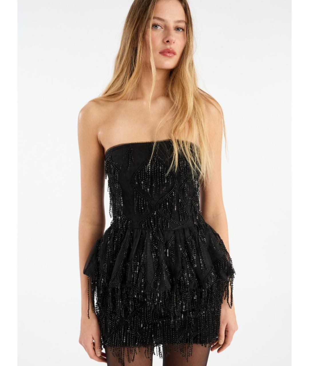 ROTATE Черная полиэстеровая юбка мини, фото 5