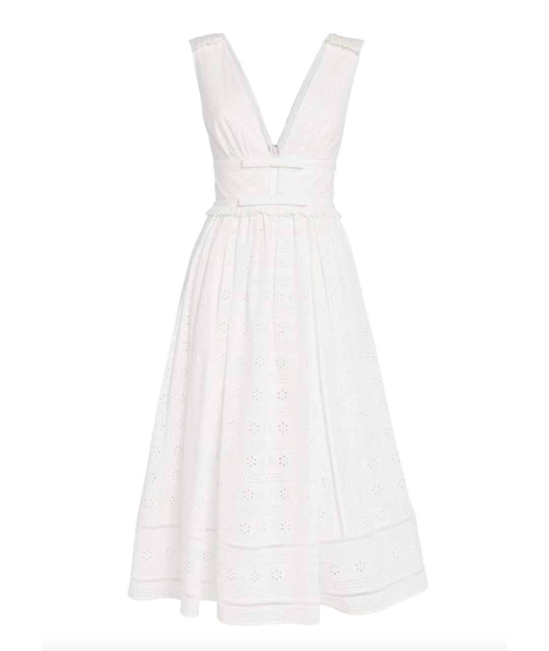 SELF-PORTRAIT Белое хлопковое повседневное платье, фото 1