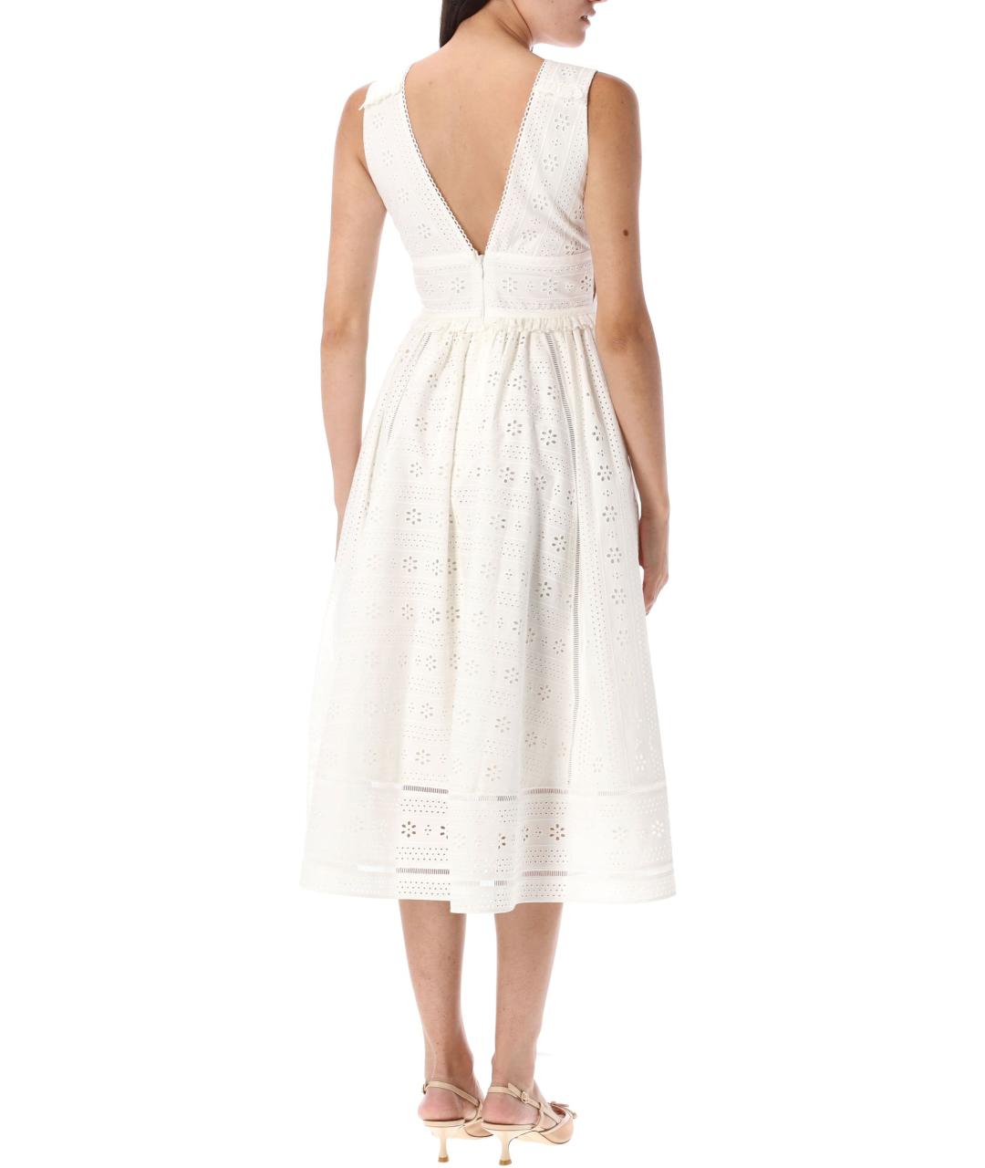 SELF-PORTRAIT Белое хлопковое повседневное платье, фото 3