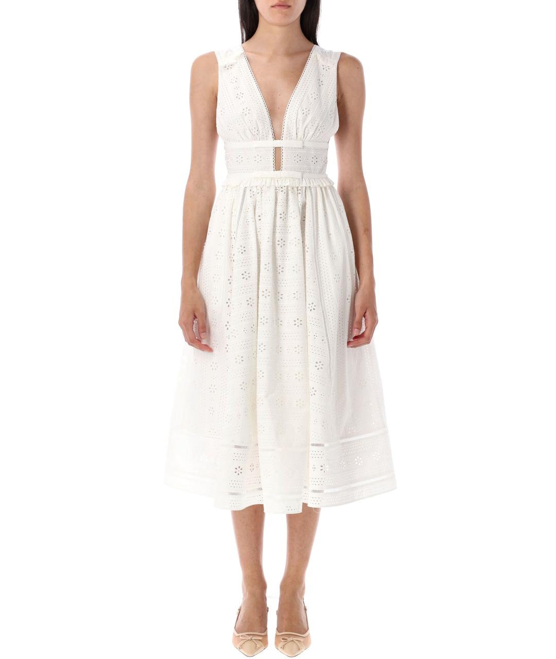 SELF-PORTRAIT Белое хлопковое повседневное платье, фото 2