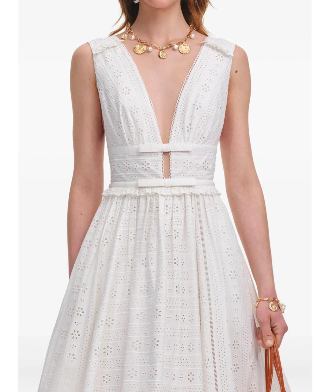 SELF-PORTRAIT Белое хлопковое повседневное платье, фото 5