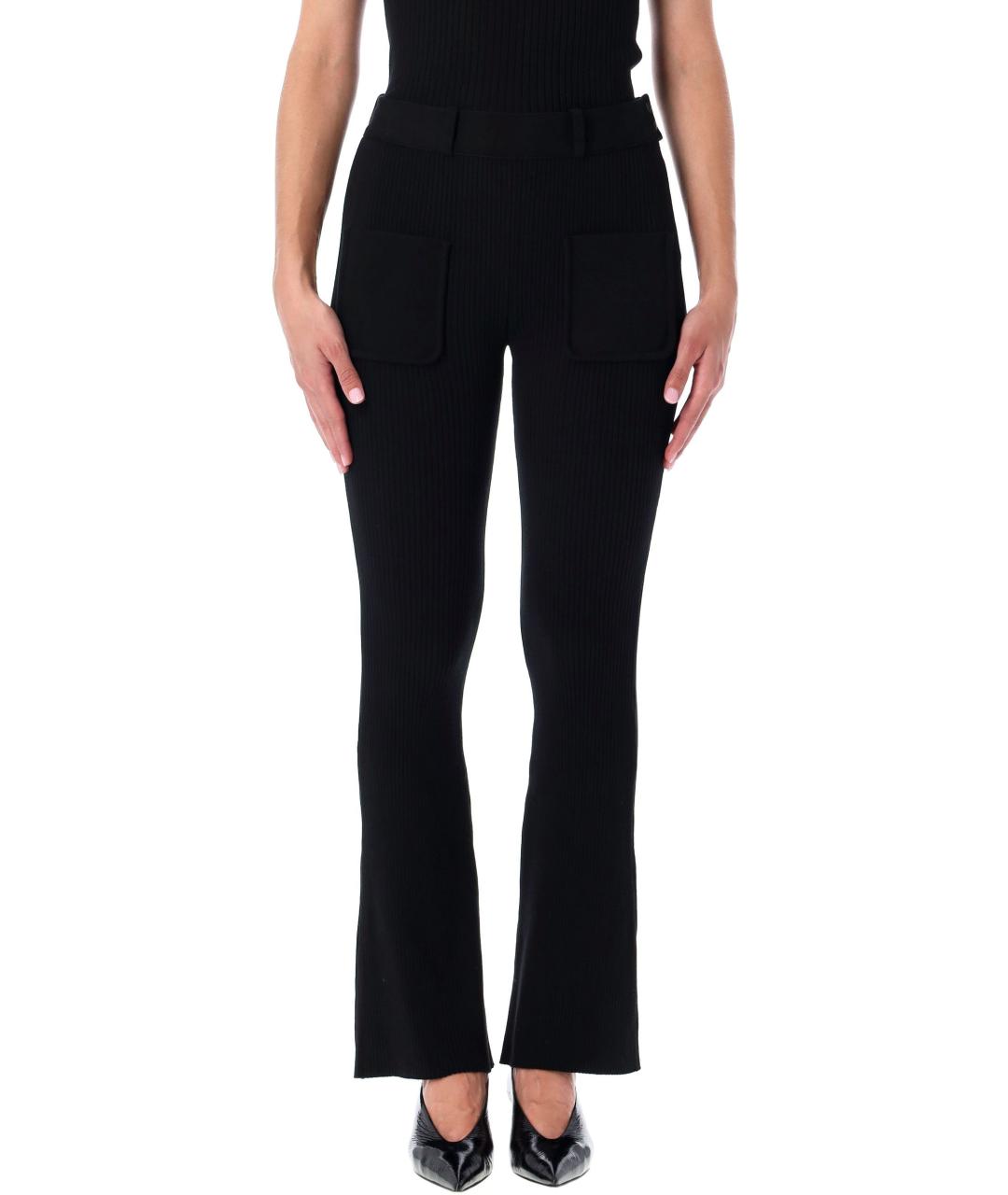 COURREGES Черные вискозные прямые брюки, фото 2