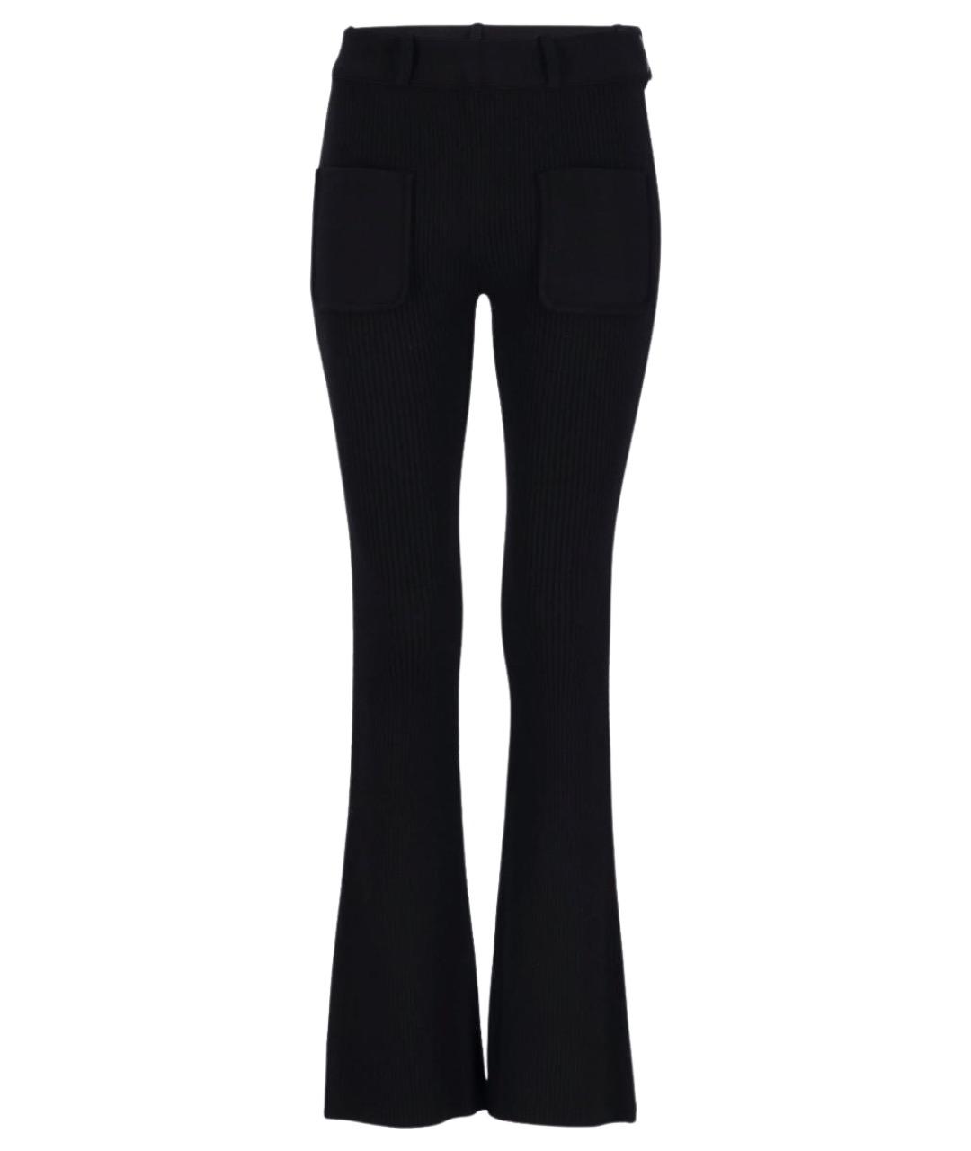 COURREGES Черные вискозные прямые брюки, фото 1