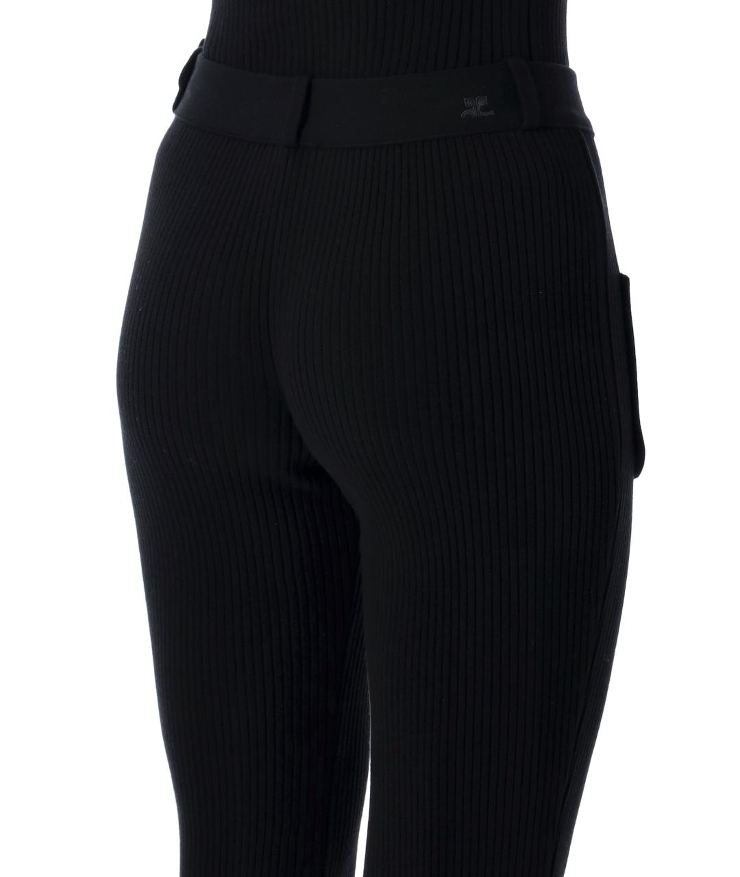 COURREGES Черные вискозные прямые брюки, фото 4
