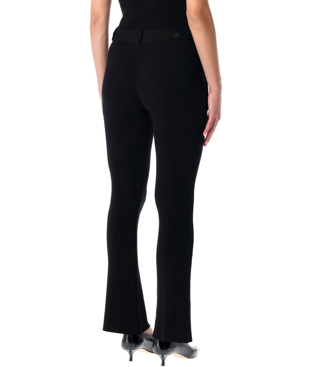 COURREGES Черные вискозные прямые брюки, фото 3