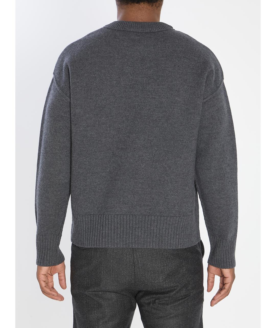 Ami Paris Серый шерстяной джемпер / свитер, фото 5