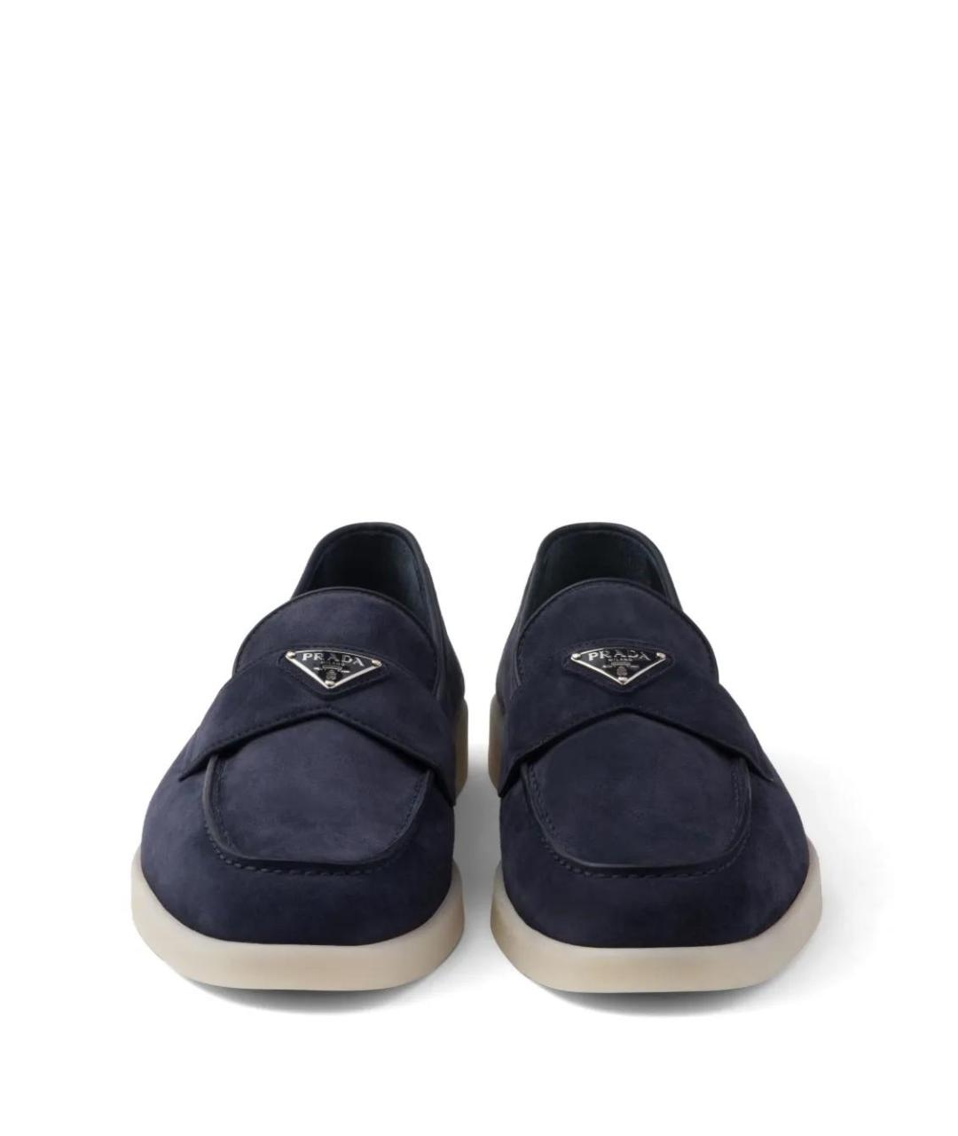 PRADA Темно-синие замшевые лоферы, фото 5