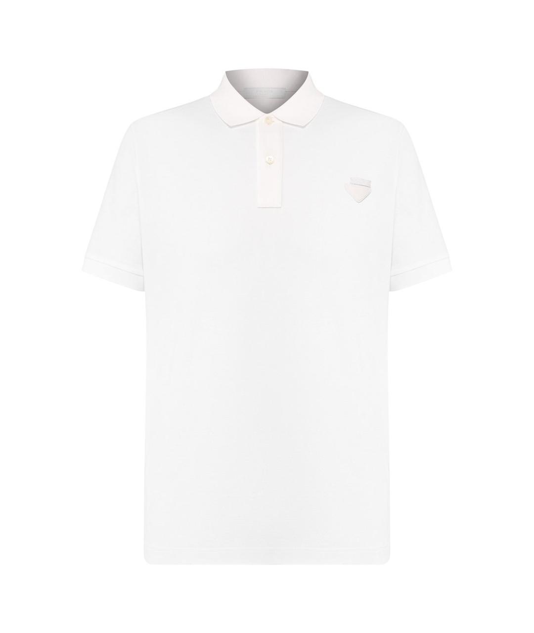PRADA Белое хлопковое поло с коротким рукавом, фото 1