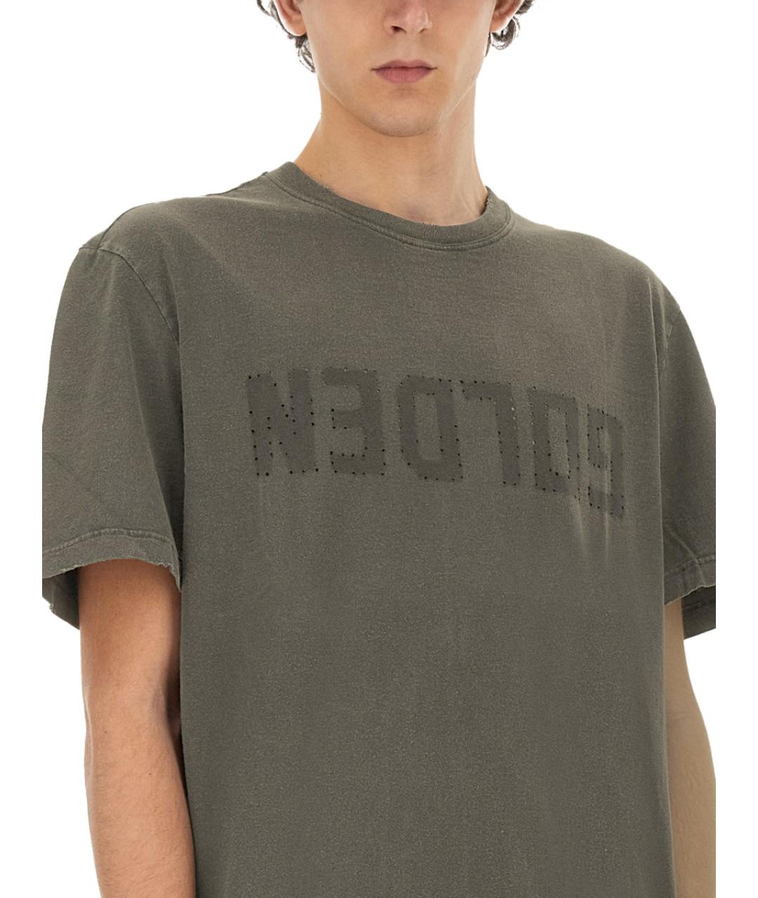 GOLDEN GOOSE DELUXE BRAND Зеленая хлопковая футболка, фото 4