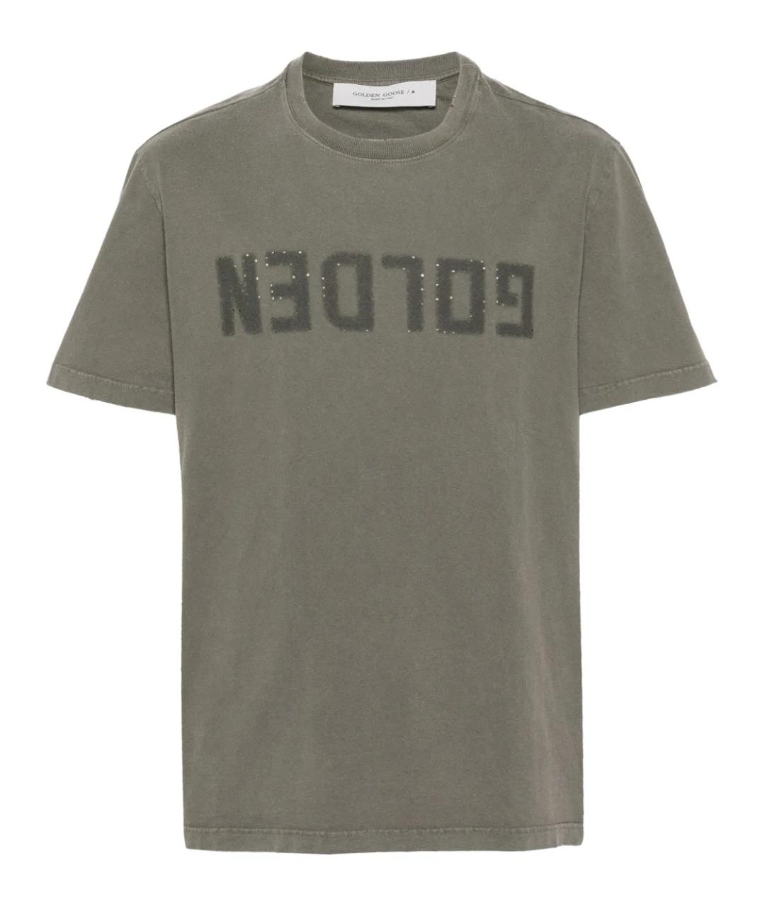 GOLDEN GOOSE DELUXE BRAND Зеленая хлопковая футболка, фото 1