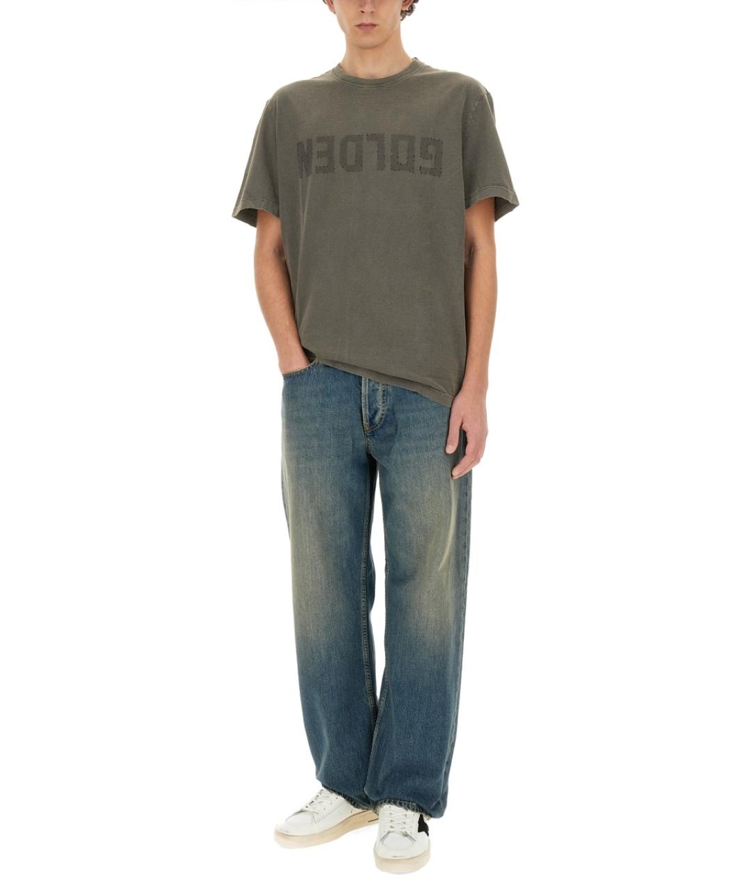 GOLDEN GOOSE DELUXE BRAND Зеленая хлопковая футболка, фото 3
