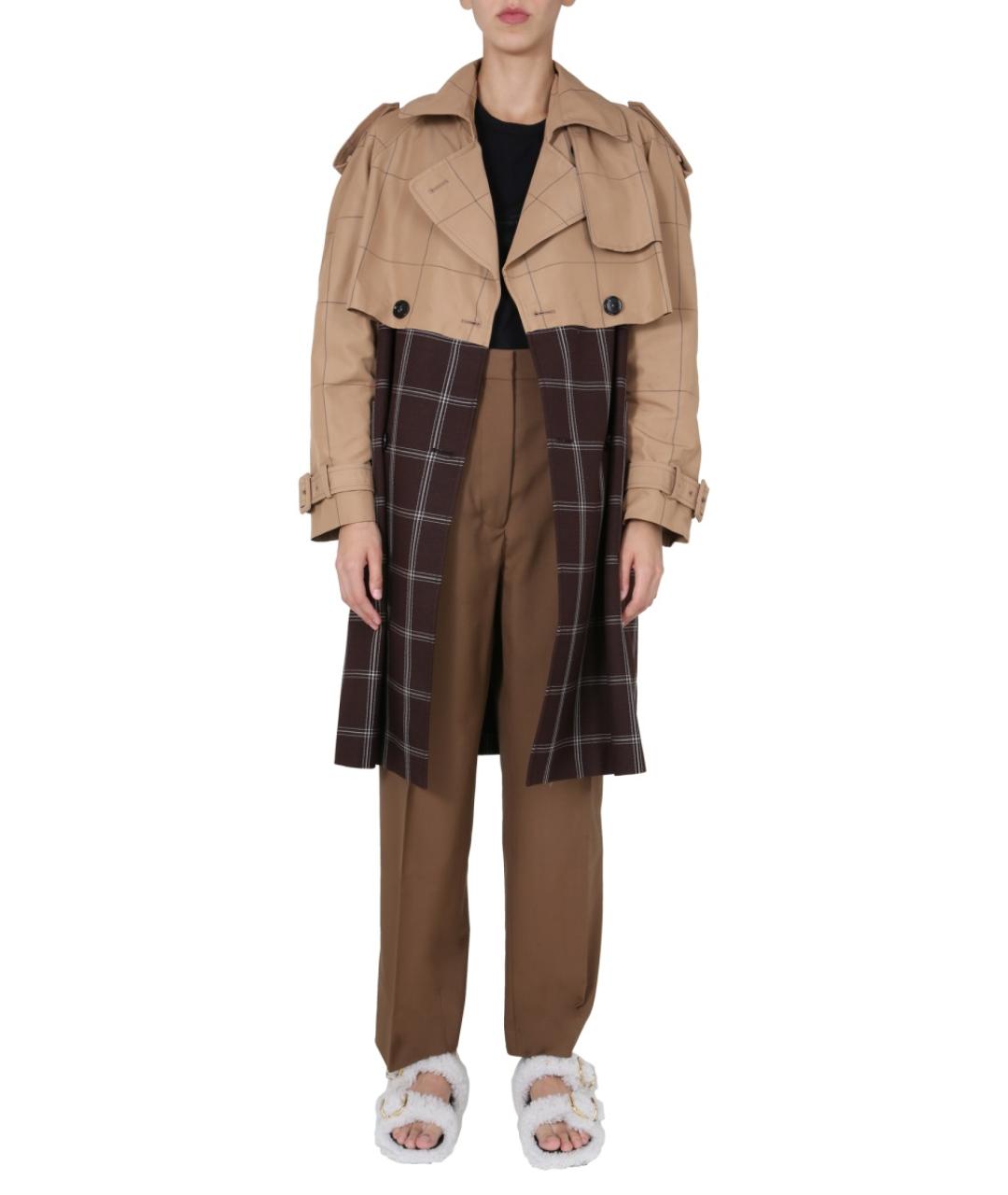 MARNI Коричневые шерстяные прямые брюки, фото 2