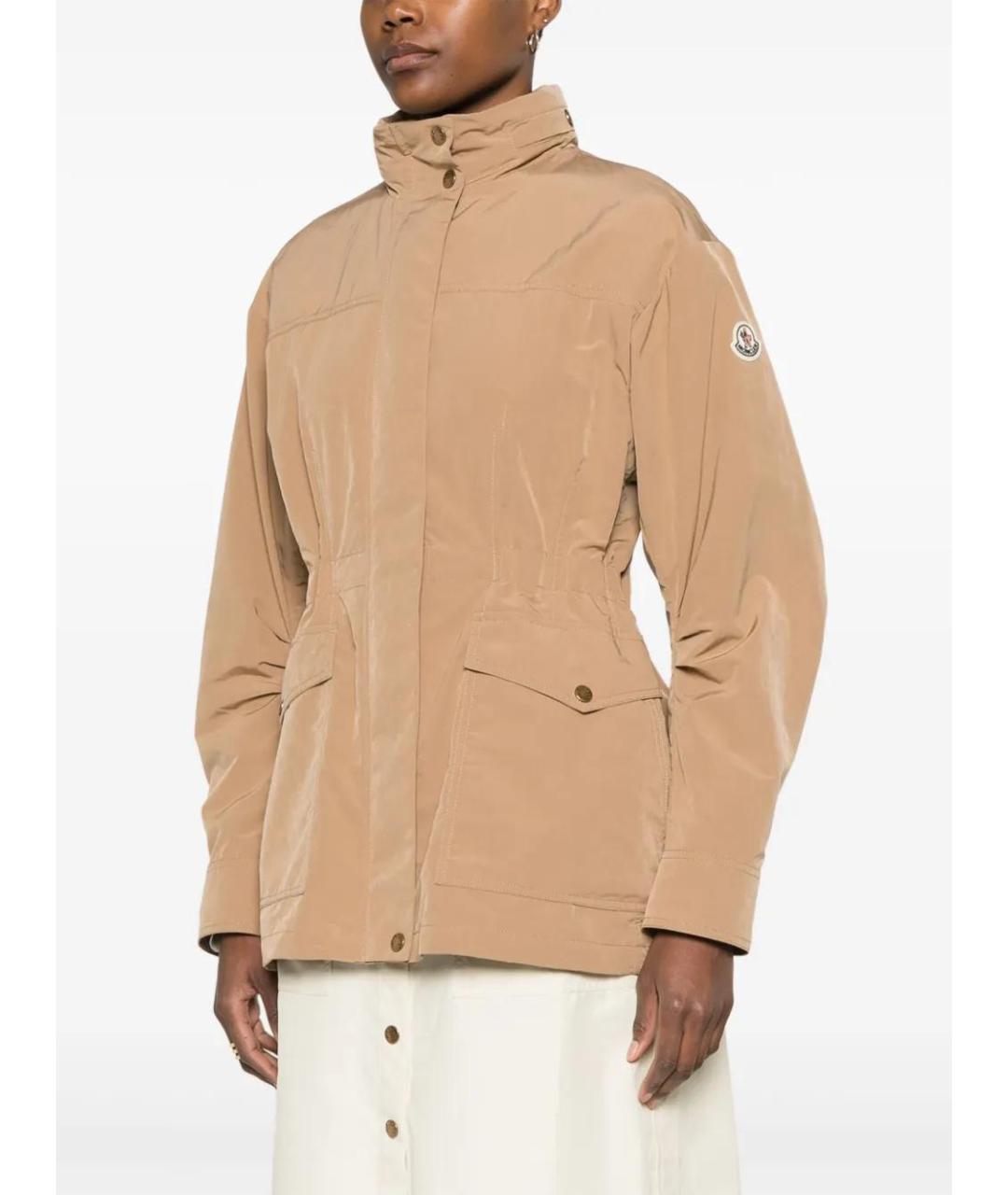 MONCLER Бежевая полиэстеровая куртка, фото 3