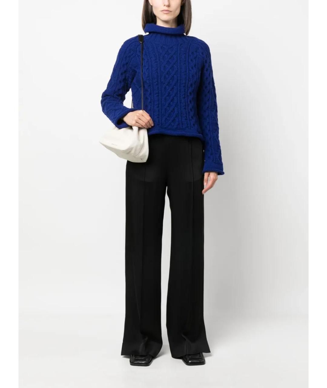 JIL SANDER Черные хлопковые прямые брюки, фото 2