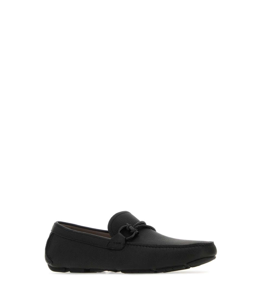 FERRAGAMO Черные кожаные лоферы, фото 2