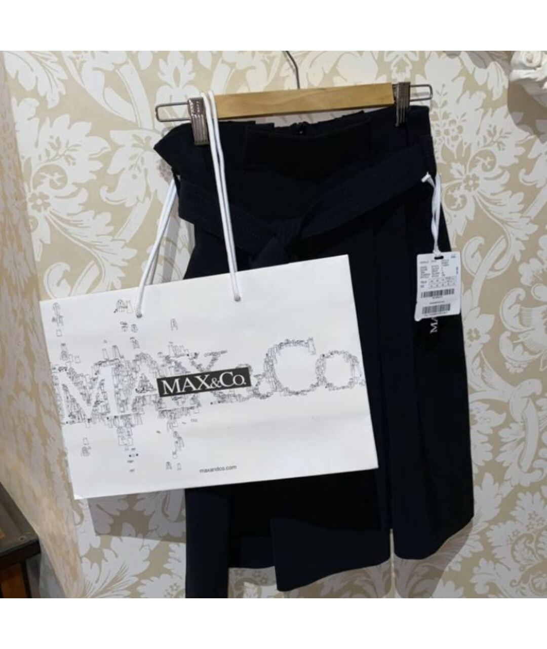 MAX&CO Черная хлопковая юбка миди, фото 2