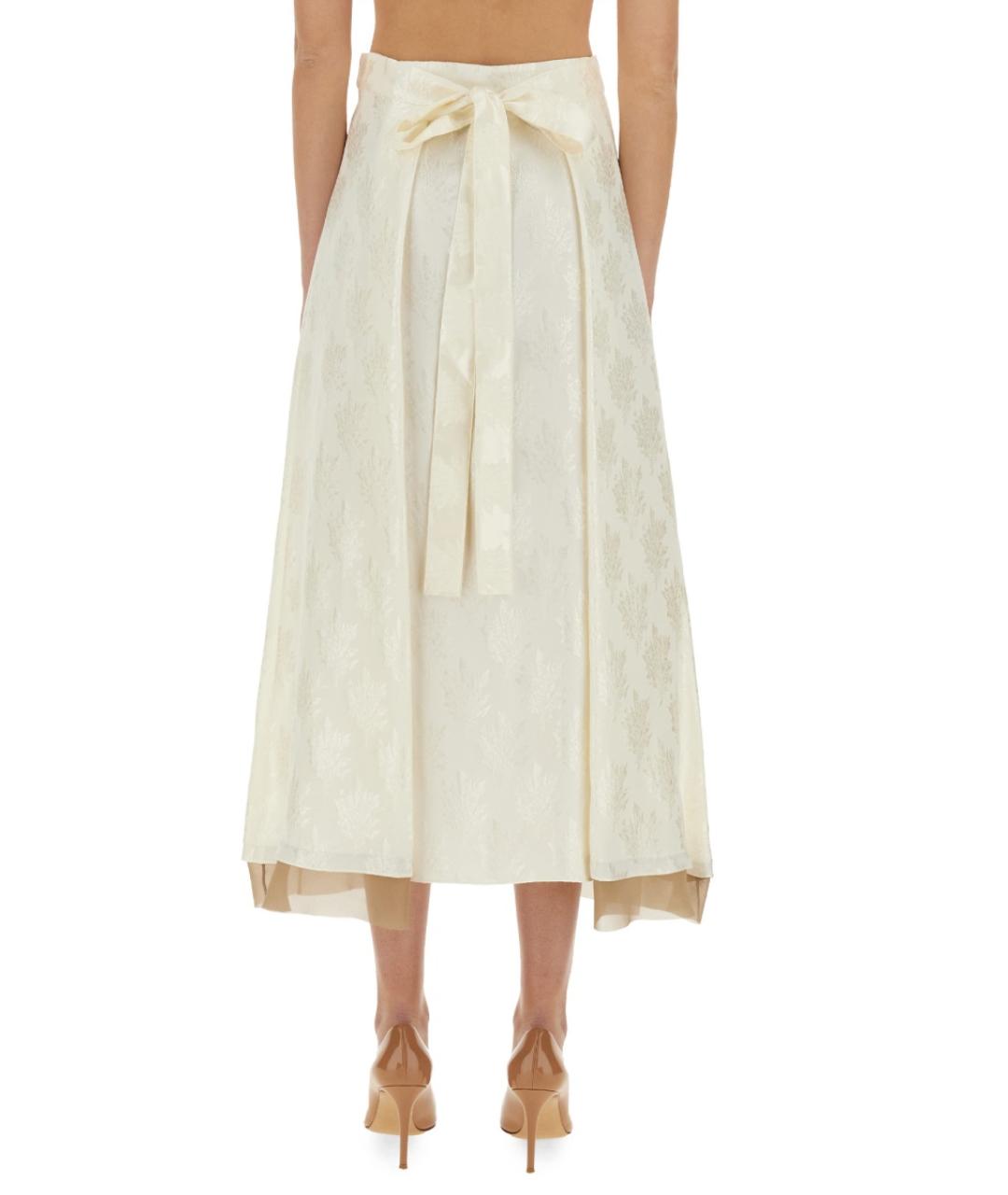 FENDI Белая шелковая юбка миди, фото 4