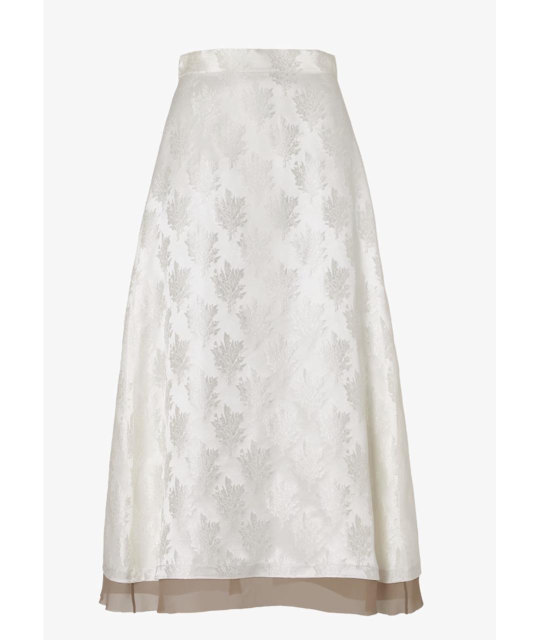 FENDI Белая шелковая юбка миди, фото 6