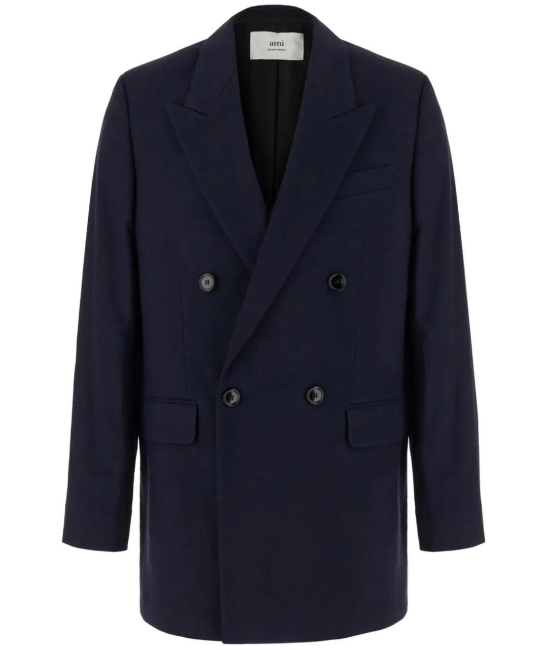 Ami Paris Синий шерстяной пиджак, фото 1