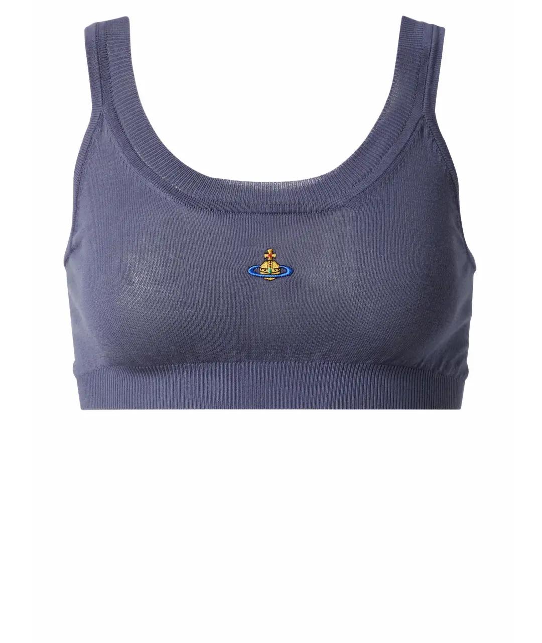 VIVIENNE WESTWOOD Антрацитовая хлопковая майка, фото 1