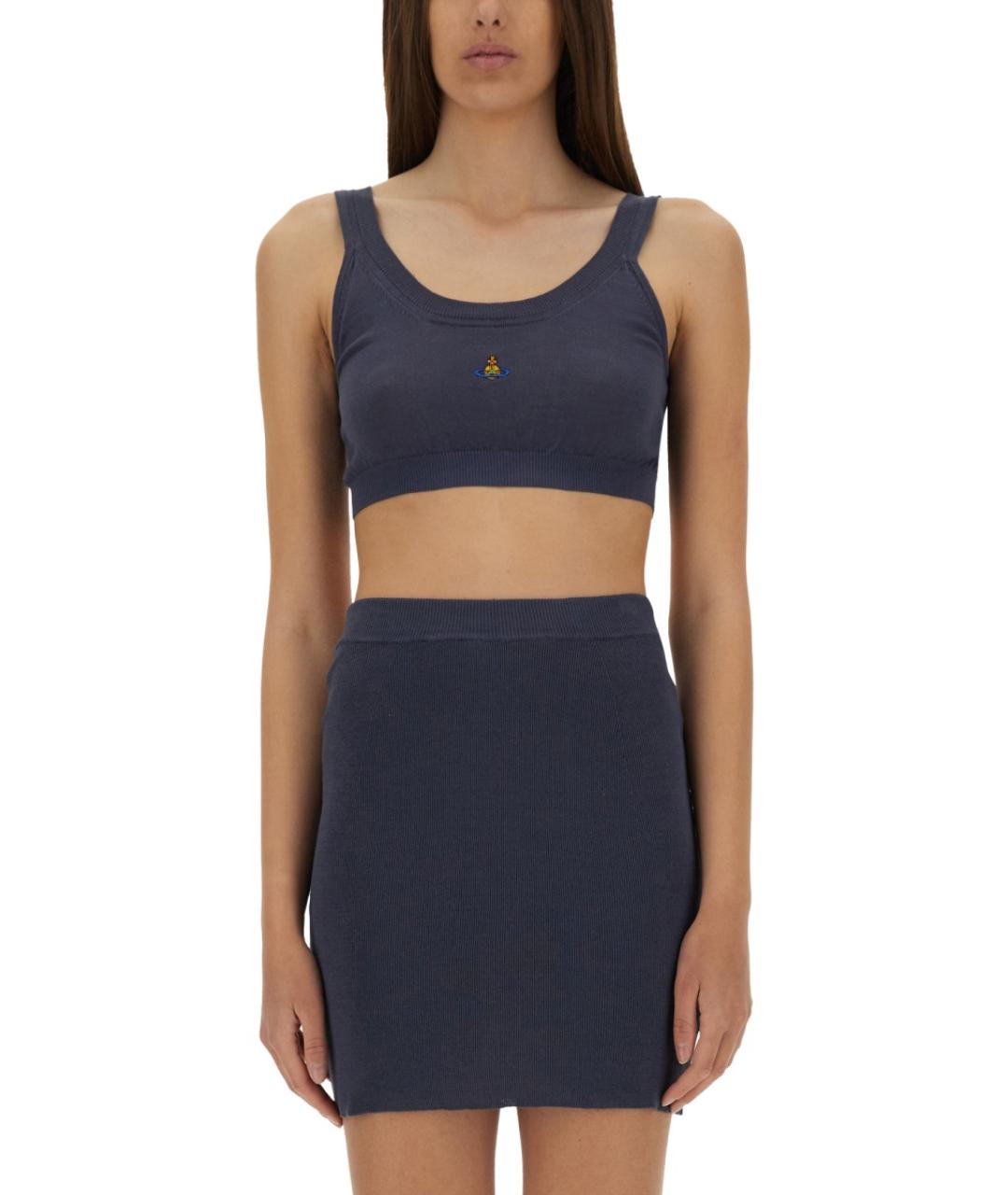 VIVIENNE WESTWOOD Антрацитовая хлопковая майка, фото 2