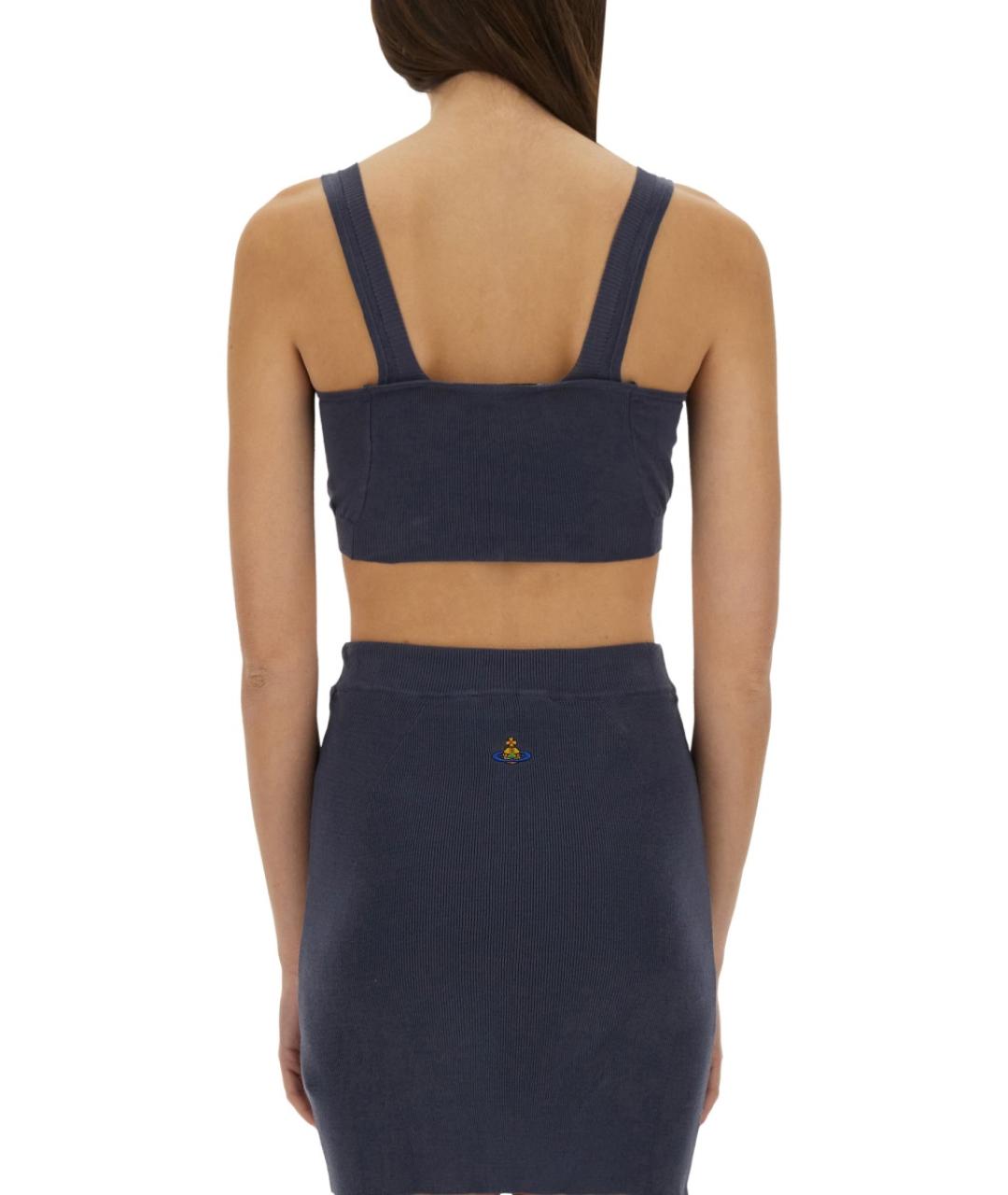 VIVIENNE WESTWOOD Антрацитовая хлопковая майка, фото 4