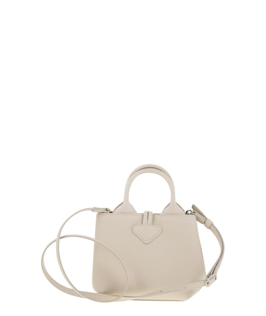 LONGCHAMP Бежевая кожаная сумка с короткими ручками, фото 2