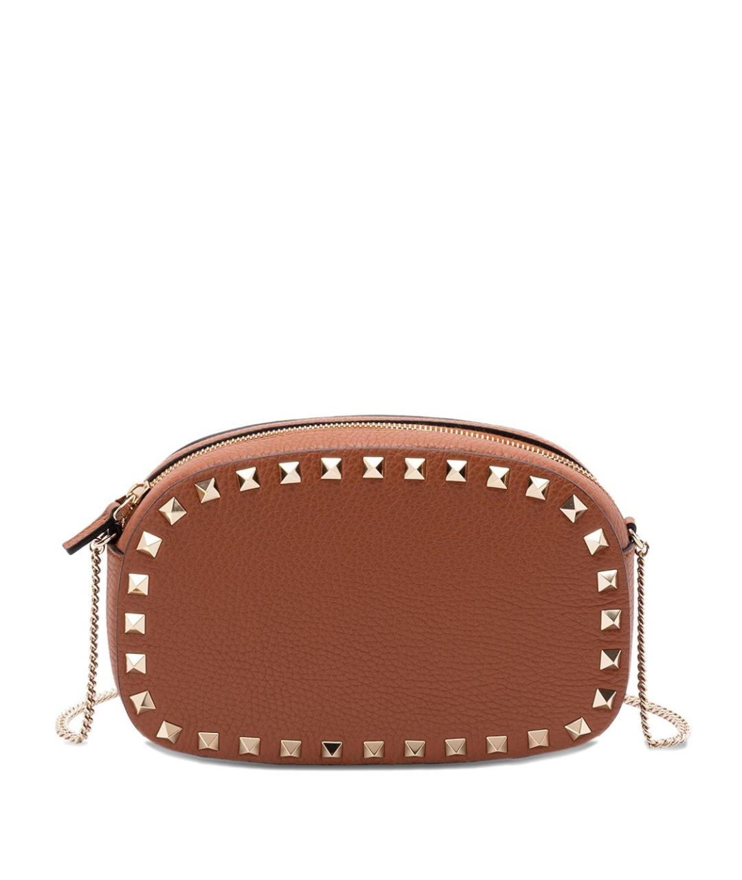 VALENTINO Коричневая кожаная сумка с короткими ручками, фото 1