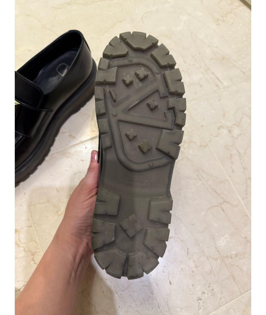 VALENTINO Черные кожаные лоферы, фото 6