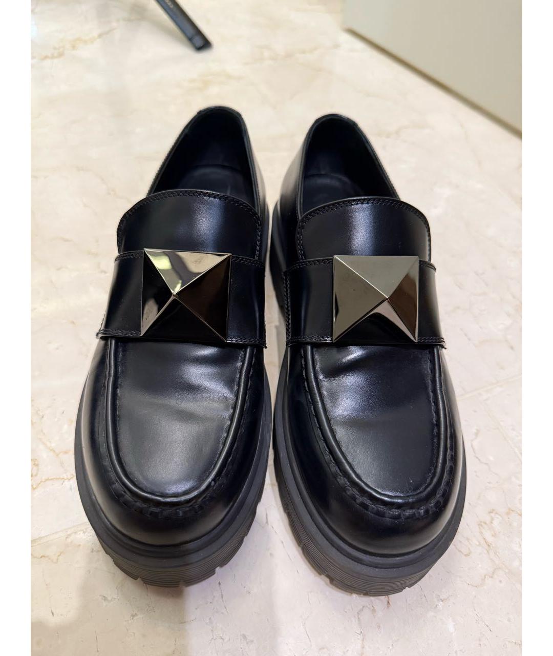 VALENTINO Черные кожаные лоферы, фото 2